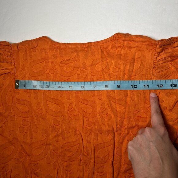 NWT Cleobella Blythe Mini Dress in Bright Orange Floral Jacquard Tiered Boho XS - Picture 14 of 16